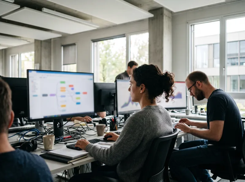 Data engineers working on data pipelines